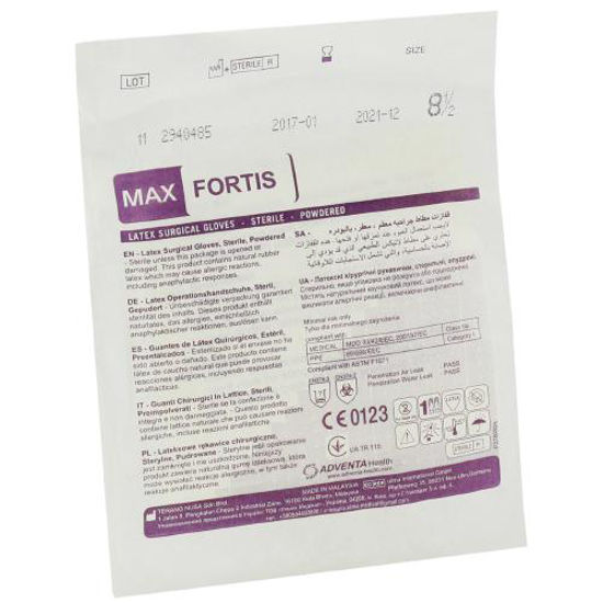 Перчатки латексные хирургические Max Fortis (Макс Фортис) стерильные опудренные размер 8.5